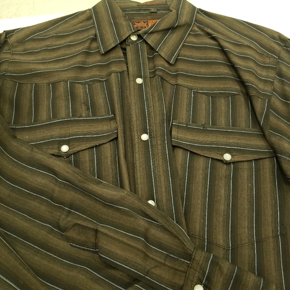 Men's Canyon Guide Outfitters, western shirt, pearl snaps, size large. Like new - Picture 2 of 4
